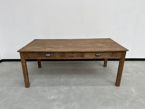 Table de ferme Circa 1950 à 3 tiroirs, vue 2