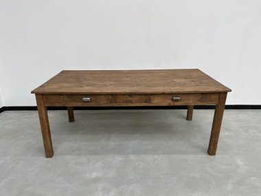 Table de ferme Circa 1950 à 3 tiroirs, vue 2