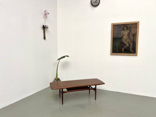 Grande table basse scandinave en teck par Robert Christensen, vue 20