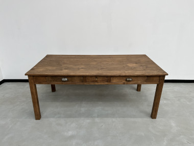Table de ferme Circa 1950 à 3 tiroirs, vue 3