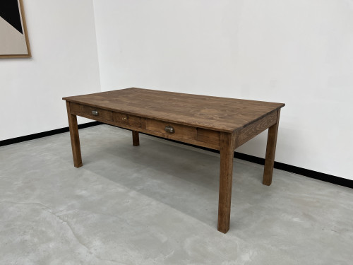 Table de ferme Circa 1950 à 3 tiroirs, vue 4