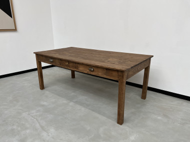 Table de ferme Circa 1950 à 3 tiroirs, vue 4