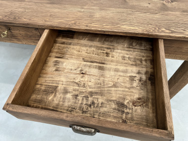 Table de ferme Circa 1950 à 3 tiroirs, vue 10