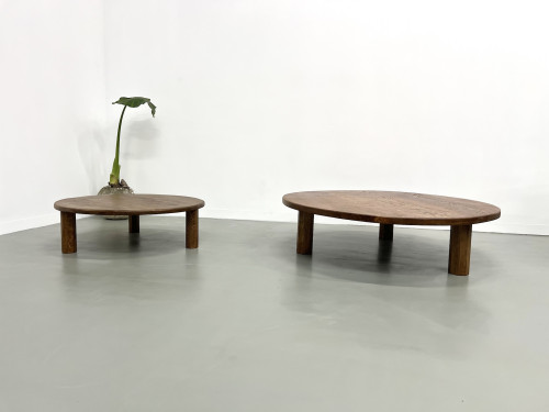 Duo de grandes tables basses modernistes tripodes, vue 19