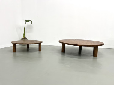 Duo de grandes tables basses modernistes tripodes, vue 19