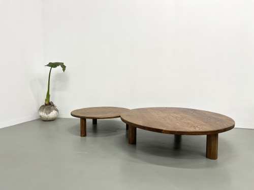 Duo de grandes tables basses modernistes tripodes, vue 23