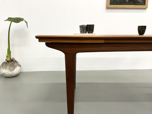 Table à manger scandinave en teck, à rallonges, vue 6