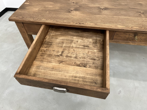 Table de ferme Circa 1950 à 3 tiroirs, vue 12
