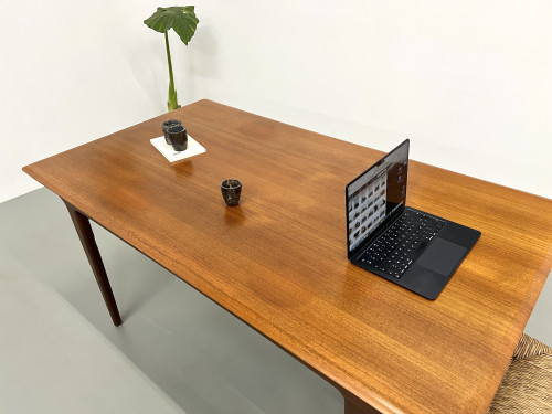 Table à manger scandinave en teck, à rallonges, vue 9