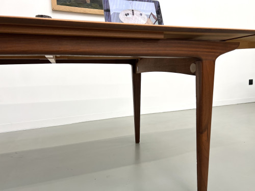 Table à manger scandinave en teck, à rallonges, vue 15