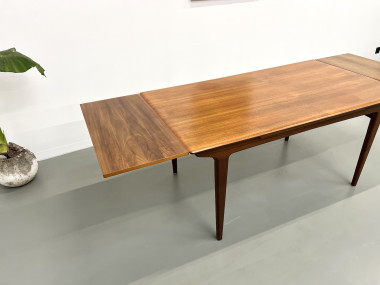 Table à manger scandinave en teck, à rallonges, vue 18