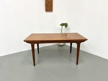 Table à manger scandinave en teck, à rallonges, vue 21