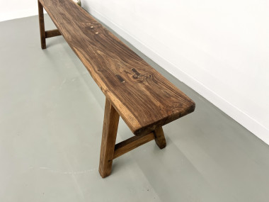 Banc ancien en noyer massif, vue 9