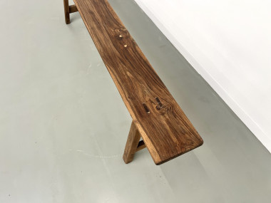 Banc ancien en noyer massif, vue 10