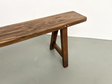 Banc ancien en noyer massif, vue 14