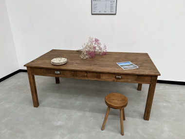 Table de ferme Circa 1950 à 3 tiroirs, vue 17