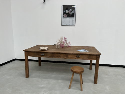 Table de ferme Circa 1950 à 3 tiroirs, vue 18