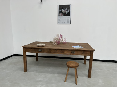 Table de ferme Circa 1950 à 3 tiroirs, vue 18