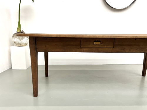 Table de ferme en chêne et cerisier massif, vue 3