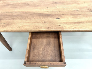 Table de ferme en chêne et cerisier massif, vue 5