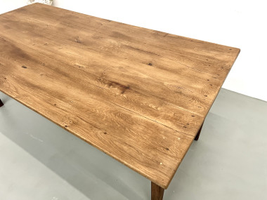 Table de ferme en chêne et cerisier massif, vue 6