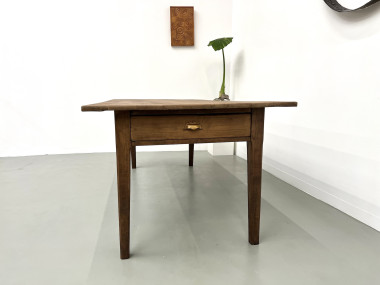 Table de ferme en chêne et cerisier massif, vue 8
