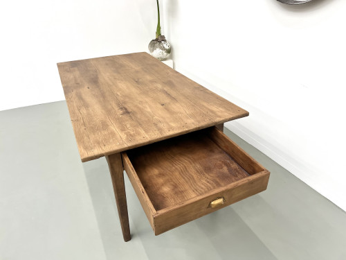 Table de ferme en chêne et cerisier massif, vue 9