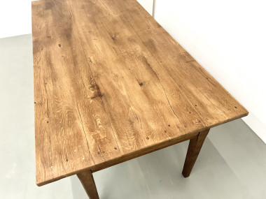 Table de ferme en chêne et cerisier massif, vue 10