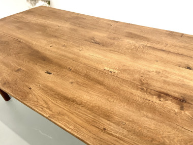 Table de ferme en chêne et cerisier massif, vue 13