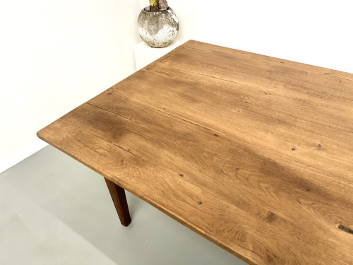 Table de ferme en chêne et cerisier massif, vue 14