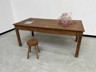 Table de ferme Circa 1950 à 3 tiroirs, vue 20
