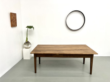 Table de ferme en chêne et cerisier massif, vue 18