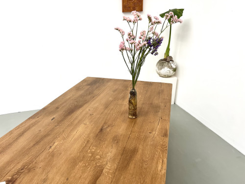 Table de ferme en chêne et cerisier massif, vue 23