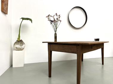 Table de ferme en chêne et cerisier massif, vue 24