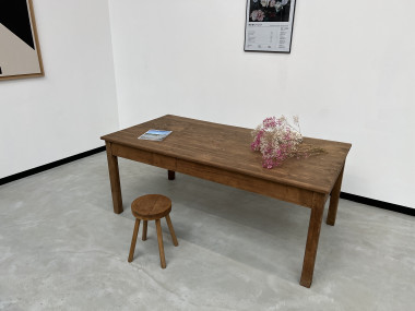 Table de ferme Circa 1950 à 3 tiroirs, vue 21