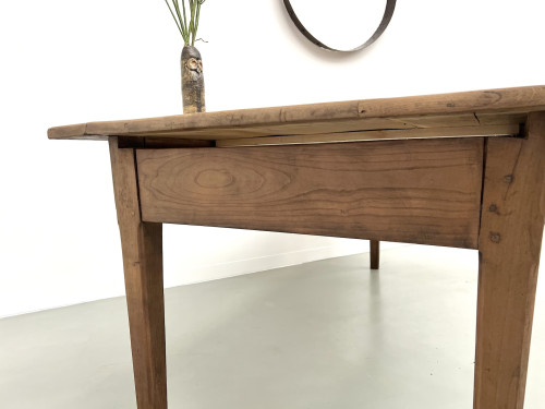 Table de ferme en chêne et cerisier massif, vue 26