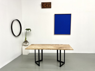 Table à manger en travertin, Italie, circa 1970, vue 12