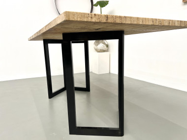 Table à manger en travertin, Italie, circa 1970, vue 13
