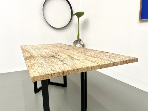 Table à manger en travertin, Italie, circa 1970, vue 14