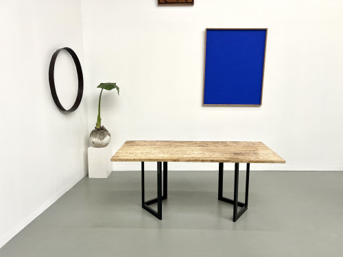 Table à manger en travertin, Italie, circa 1970, vue 19