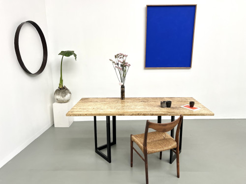 Table à manger en travertin, Italie, circa 1970, vue 21