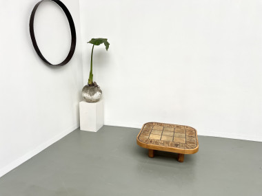 Table basse Roger Capron, modèle Herbiers en hêtre, vue 1