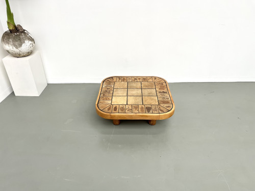 Table basse Roger Capron, modèle Herbiers en hêtre, vue 2