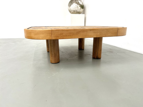Table basse Roger Capron, modèle Herbiers en hêtre, vue 6