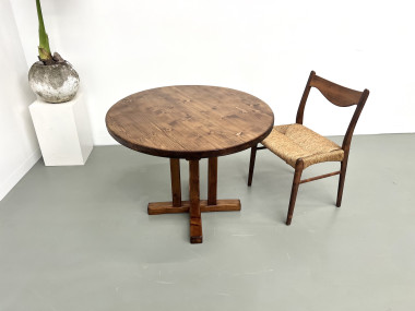 Table en pin ronde "occasionnelle" Les Arcs, vue 3