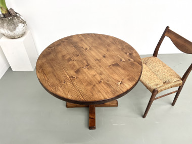 Table en pin ronde "occasionnelle" Les Arcs, vue 5