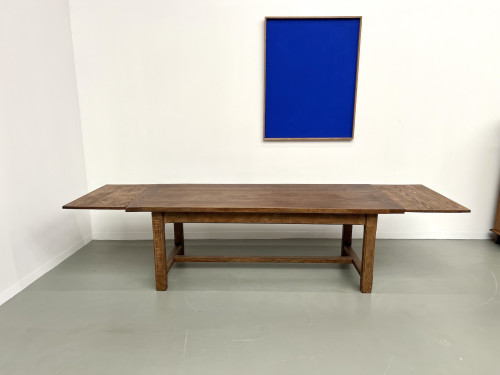 Grande table de ferme en chêne à rallonges, vue 6