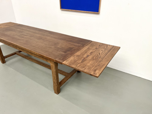 Grande table de ferme en chêne à rallonges, vue 9