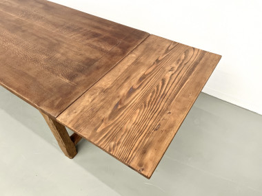 Grande table de ferme en chêne à rallonges, vue 10