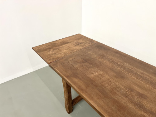 Grande table de ferme en chêne à rallonges, vue 11